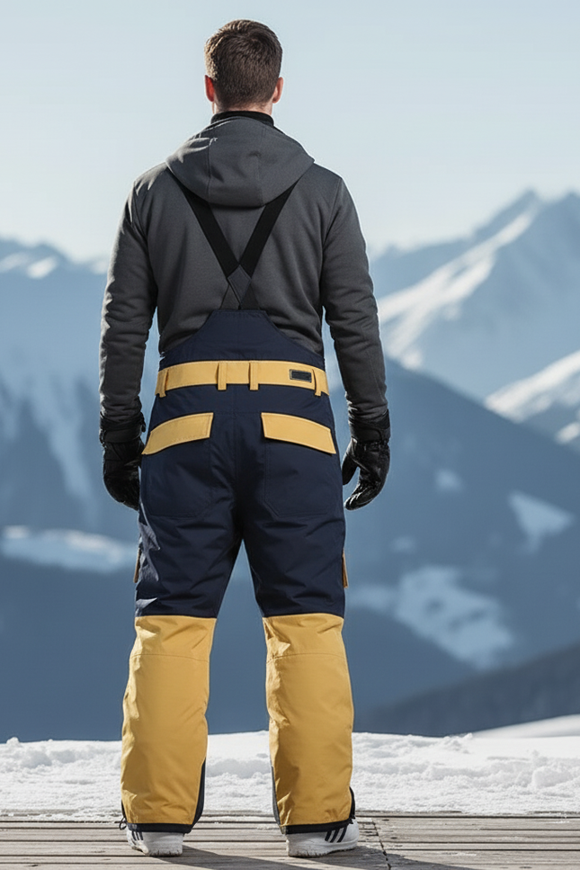 Pantalon De Ski Bicolore Bleu Jaune Salopette Ample Unisexe - Multicolore Polyester - vue 2