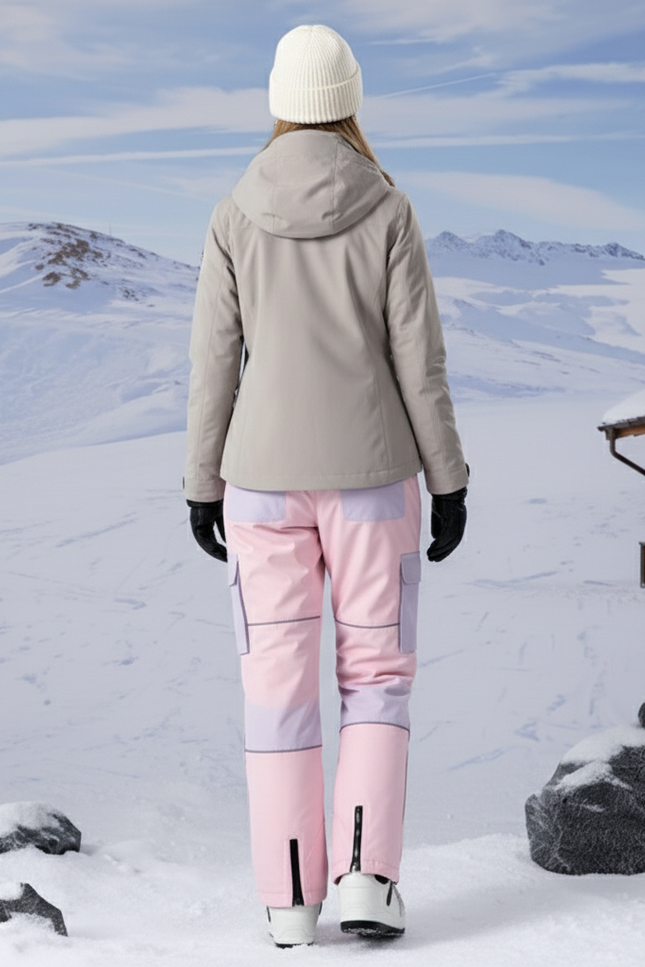 Pantalon De Ski Rose Lilas Imperméable Cargo Unisexe - Multicolore Polyester - vue 2