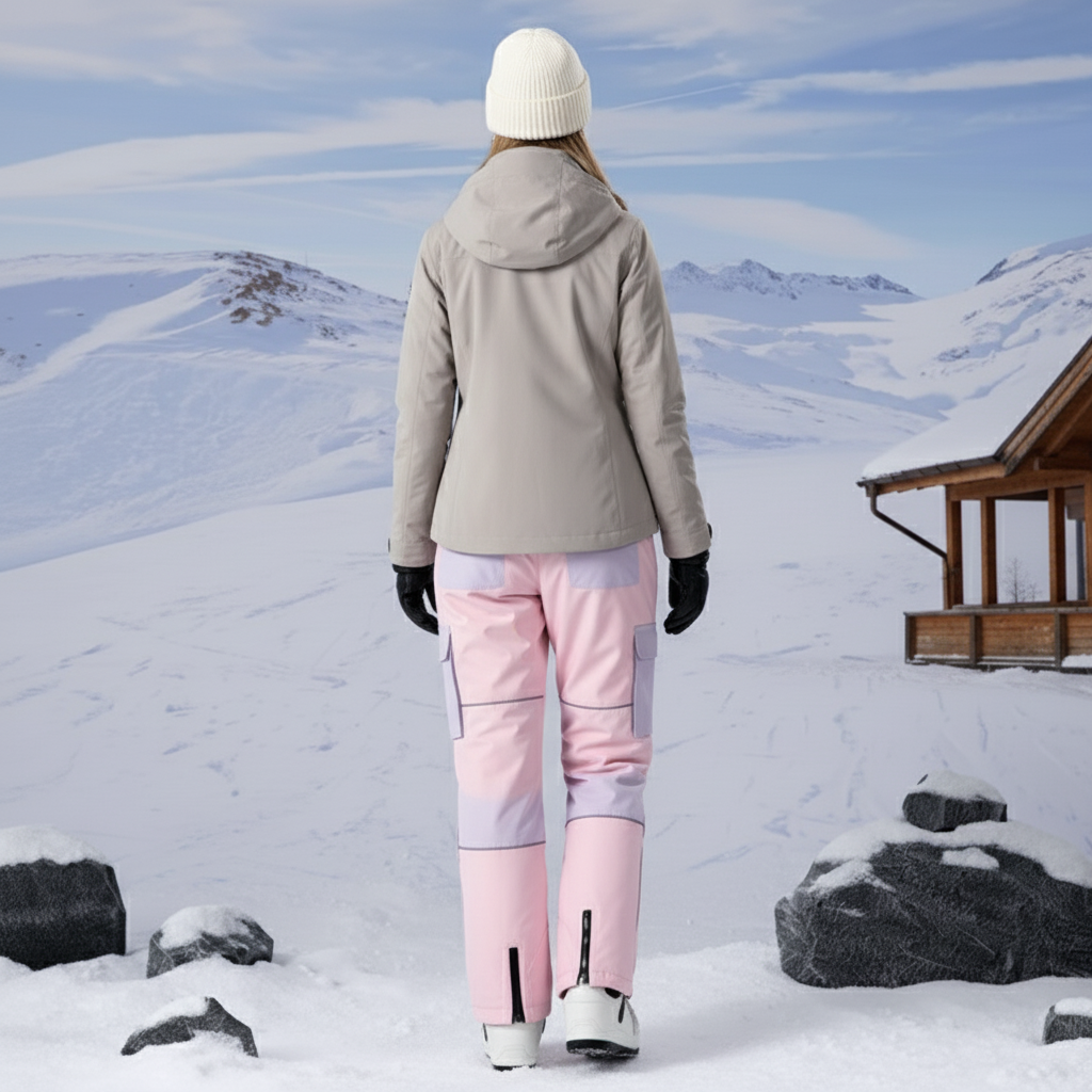 Pantalon De Ski Rose Lilas Imperméable Cargo Unisexe - Multicolore Polyester - vue 2