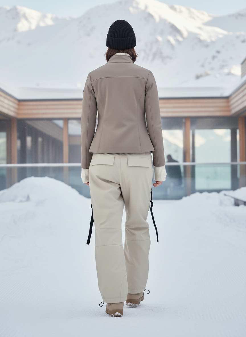 Pantalon De Ski Beige Cargo Ample Imperméable Femme Hiver - Polyester - vue 2