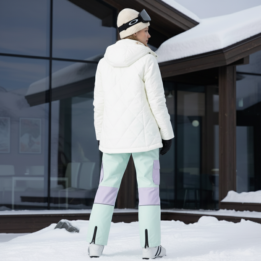 Pantalon De Ski Bicolore Imperméable Unisexe Cargo Hiver - Multicolore Polyester - vue 2