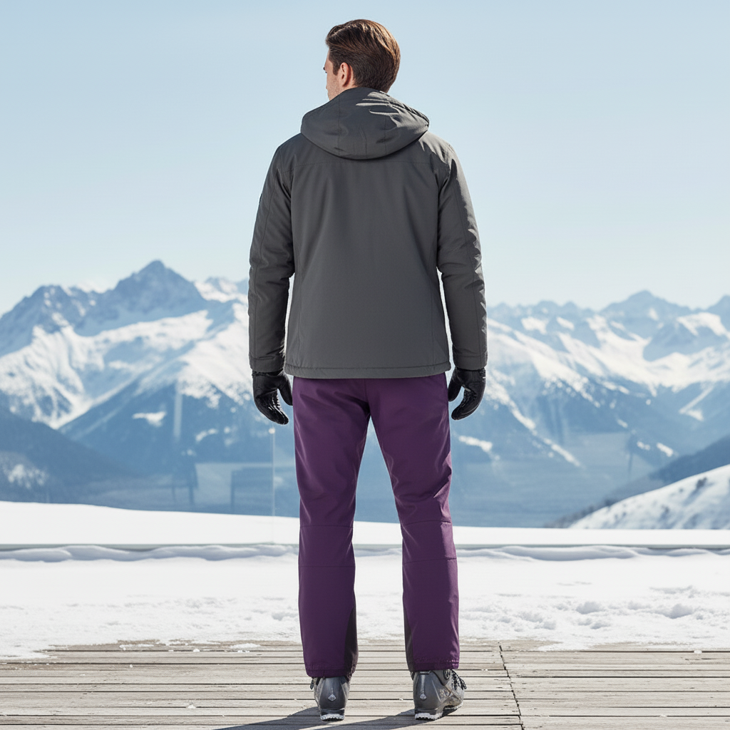 Pantalon De Ski Violet Imperméable Ample Unisexe Chaud - Polyester - vue 2