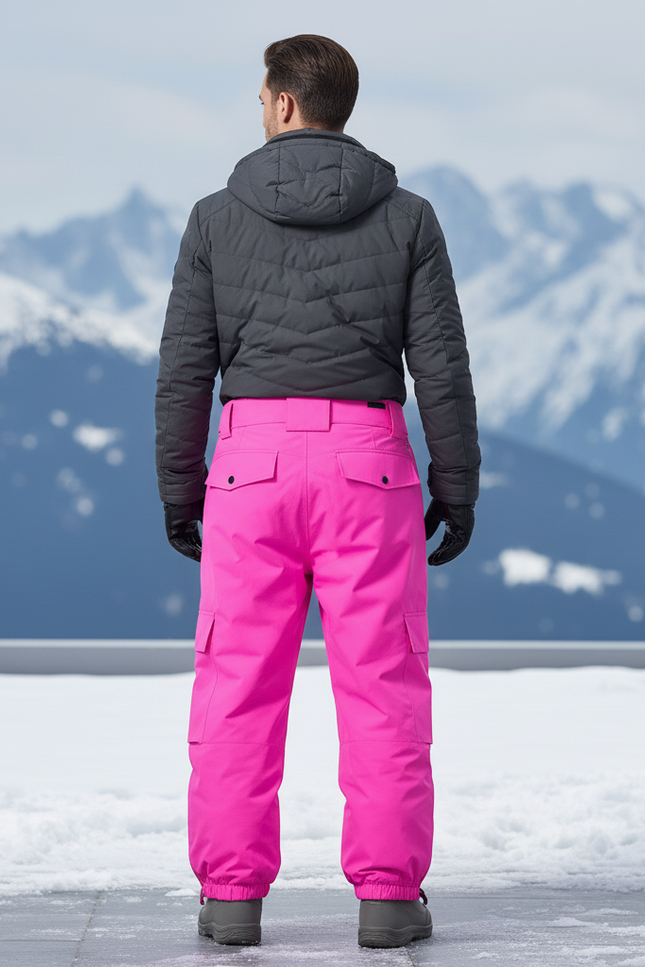 Pantalon De Ski Rose Vif Ample Imperméable Cargo - Polyester - vue 2