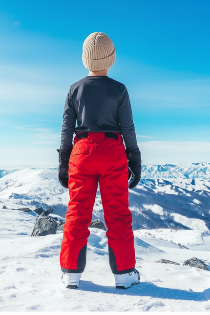 Pantalon De Ski Rouge Imperméable Enfant Hiver Respirant - Polyester - vue 2