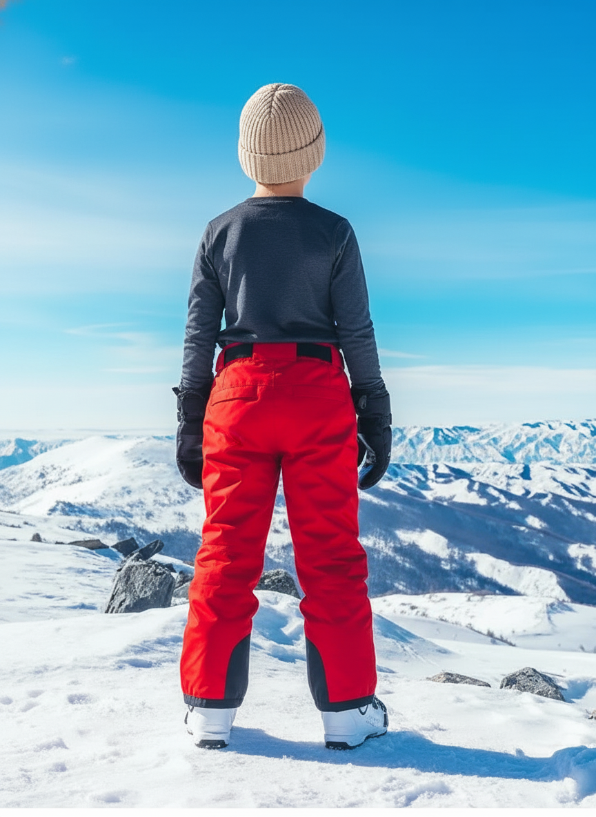 Pantalon De Ski Rouge Imperméable Enfant Hiver Respirant - Polyester - vue 2