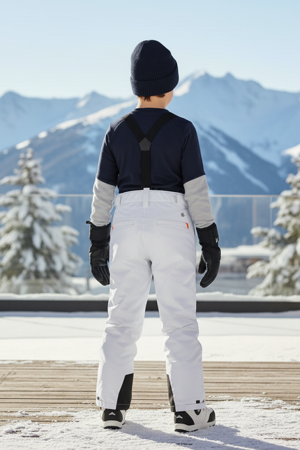Pantalon De Ski Blanc Enfant Imperméable Bretelles Ample - Polyester - vue 2