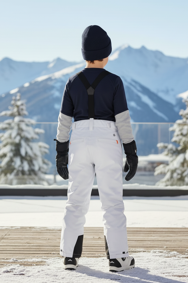 Pantalon De Ski Blanc Enfant Imperméable Bretelles Ample - Polyester - vue 2