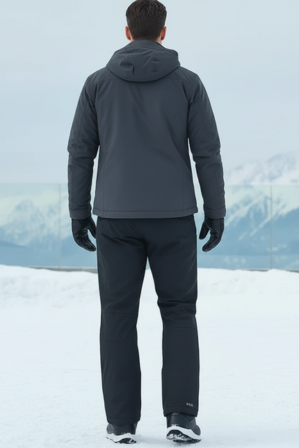Pantalon De Ski Noir Imperméable Homme Droit Épais - Polyester - vue 2