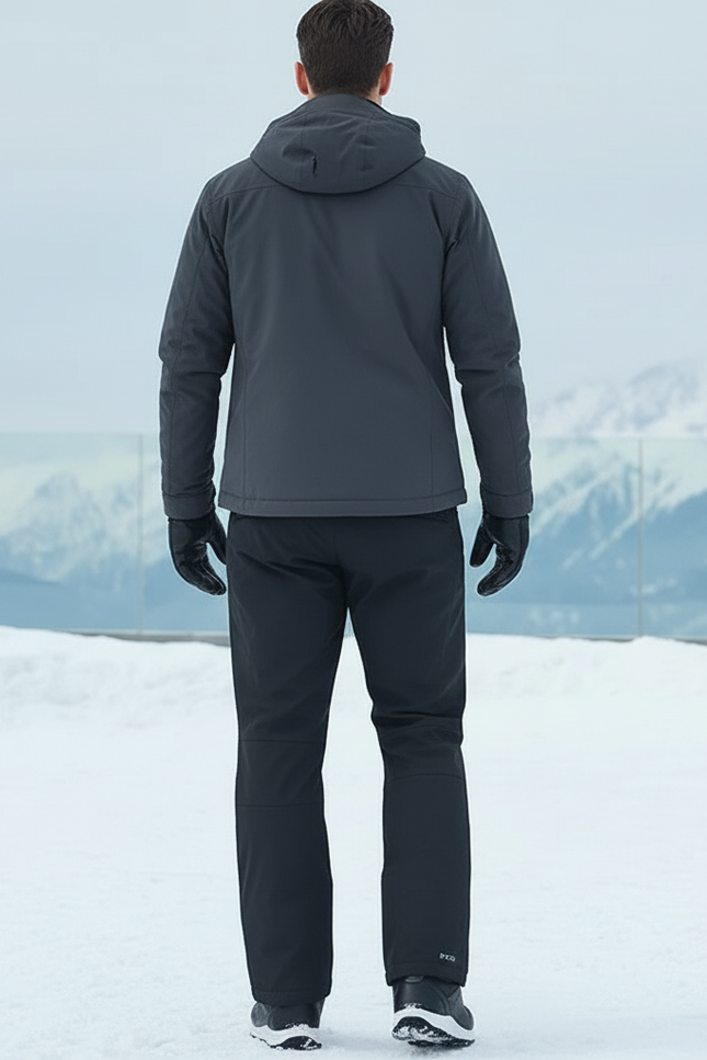 Pantalon De Ski Noir Imperméable Homme Droit Épais - Polyester - vue 2