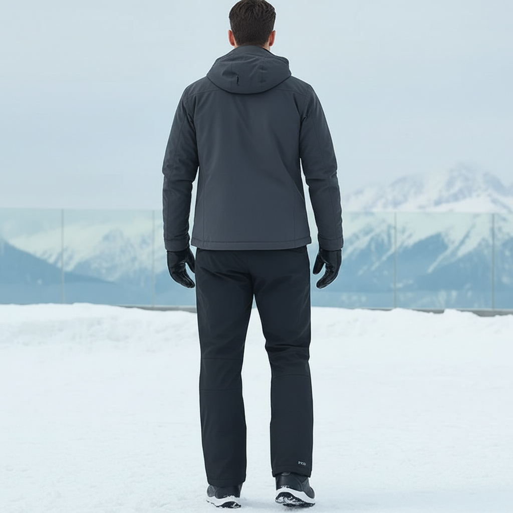 Pantalon De Ski Noir Imperméable Homme Droit Épais - Polyester - vue 2