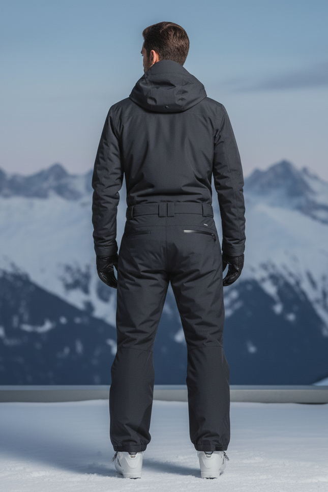 Pantalon De Ski Anthracite Imperméable Homme Coupe Droite - Gris Polyester - vue 2