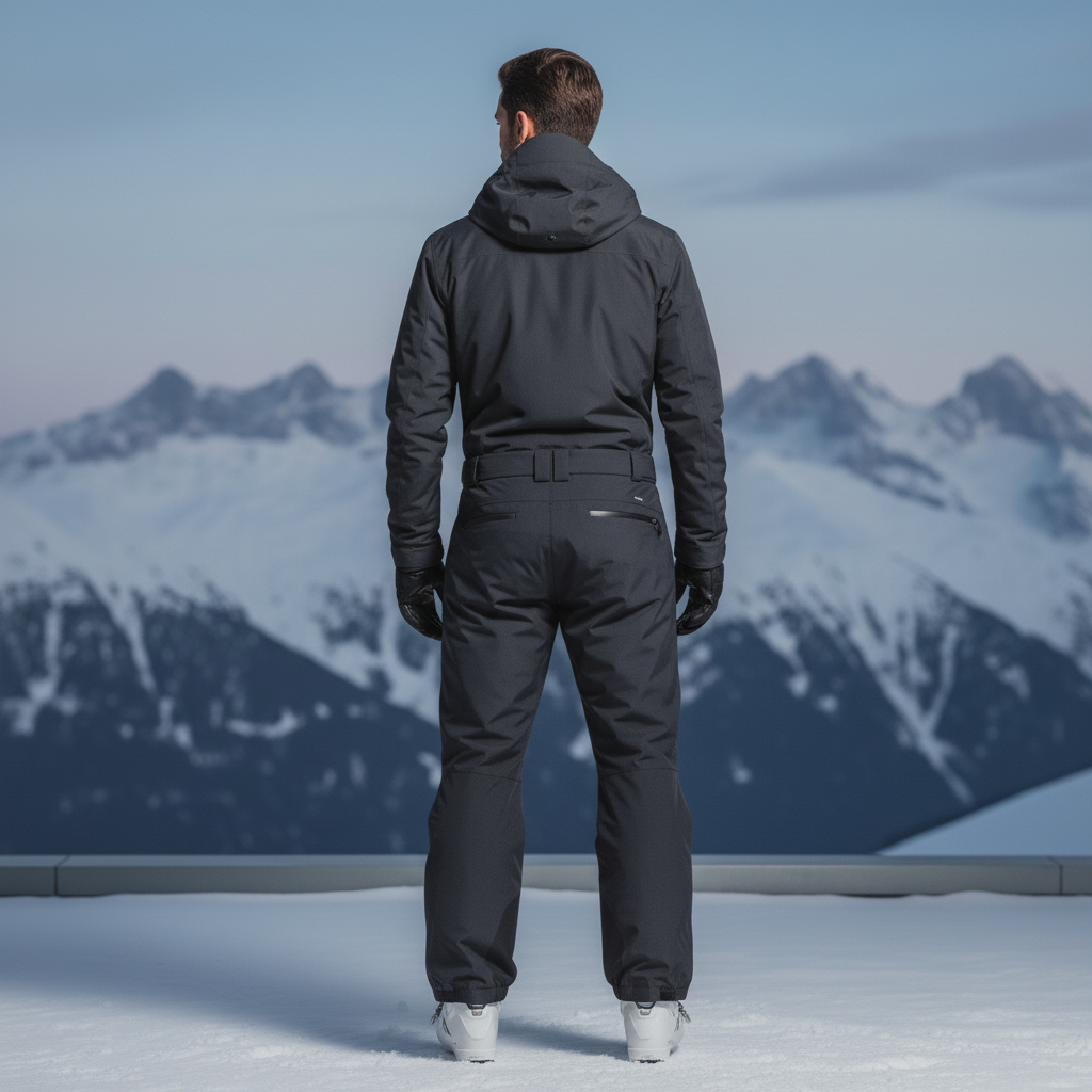 Pantalon De Ski Anthracite Imperméable Homme Coupe Droite - Gris Polyester - vue 2