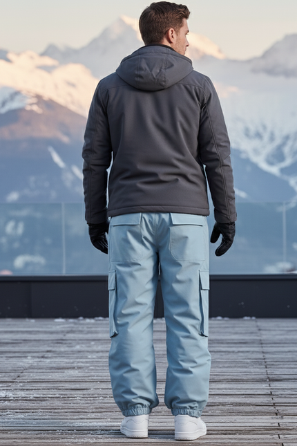 Pantalon De Ski Bleu Cargo Ample Homme Imperméable - Polyester - vue 2