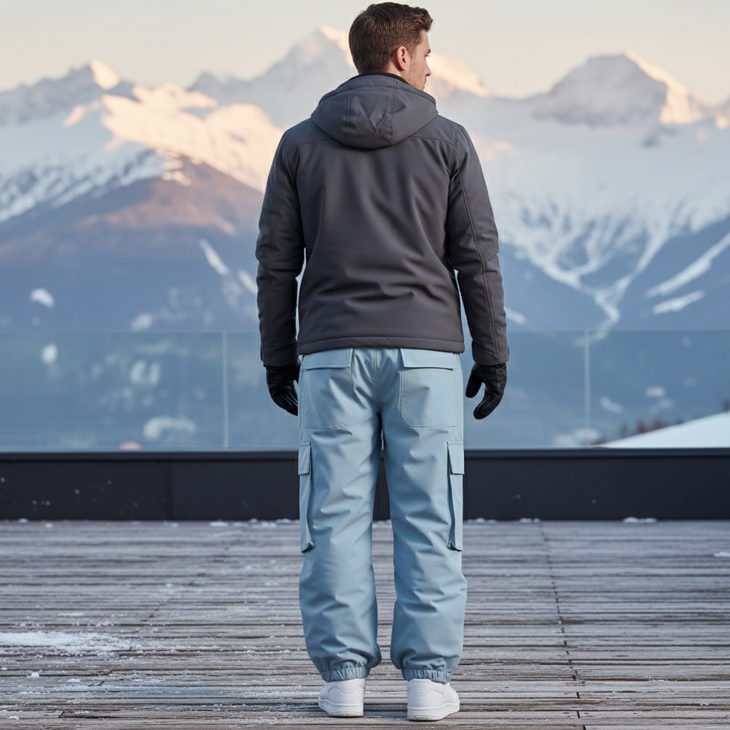 Pantalon De Ski Bleu Cargo Ample Homme Imperméable - Polyester - vue 2
