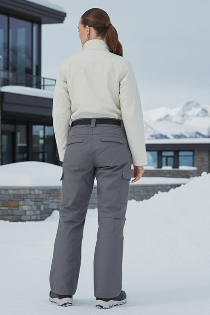 Pantalon De Ski Cargo Gris Ample Imperméable Femme - Polyester - vue 2