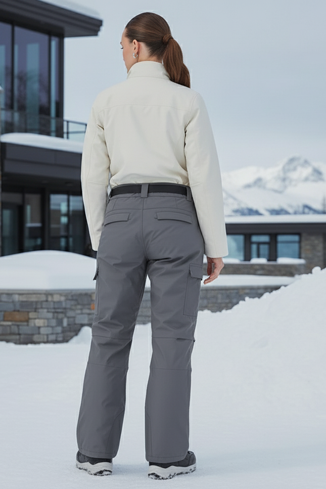 Pantalon De Ski Cargo Gris Ample Imperméable Femme - Polyester - vue 2