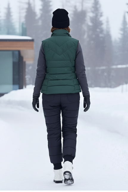 Pantalon De Ski Noir Matelassé Imperméable Femme Chaud - Polyester - vue 2