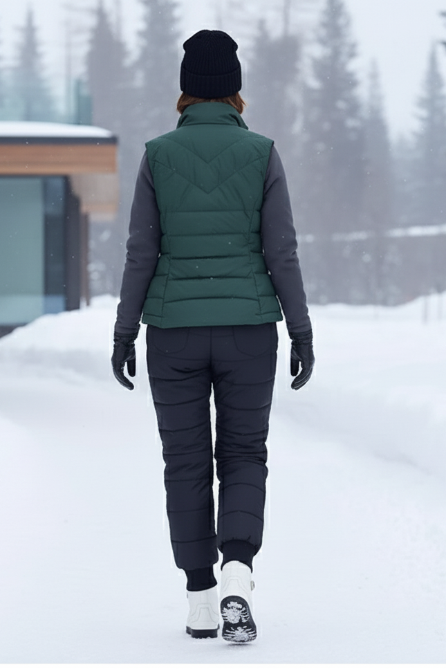 Pantalon De Ski Noir Matelassé Imperméable Femme Chaud - Polyester - vue 2