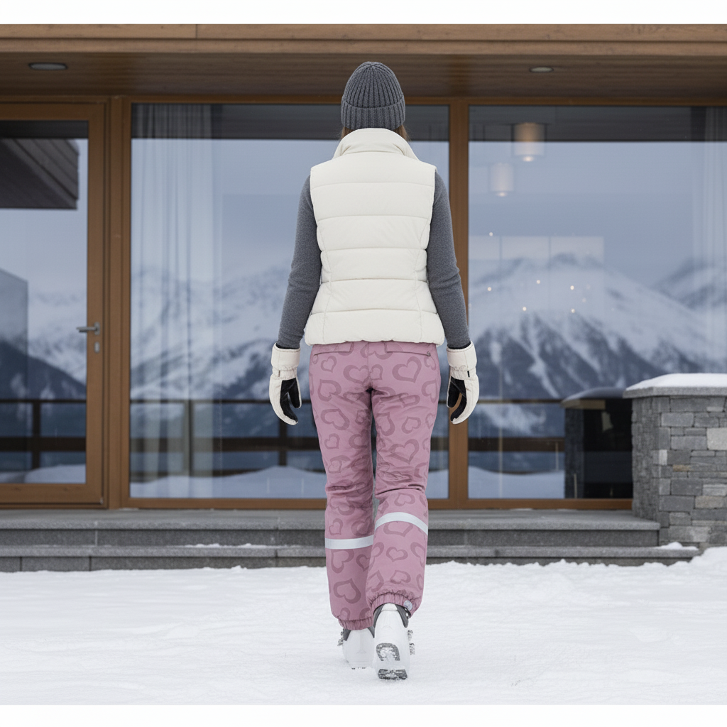 Pantalon De Ski Rose Cœur Imperméable Femme Moderne - Polyester - vue 2