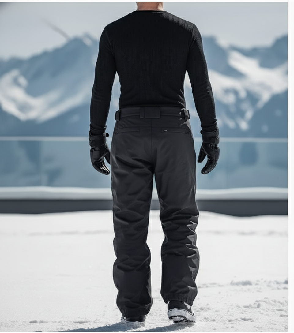 Pantalon De Ski Noir Ample Imperméable Unisexe - Polyester - vue 2