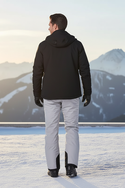 Pantalon De Ski Gris Clair Imperméable Chaud Ample Homme - Polyester - vue 2