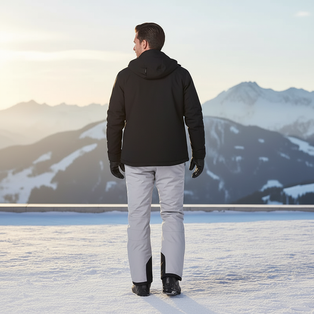 Pantalon De Ski Gris Clair Imperméable Chaud Ample Homme - Polyester - vue 2