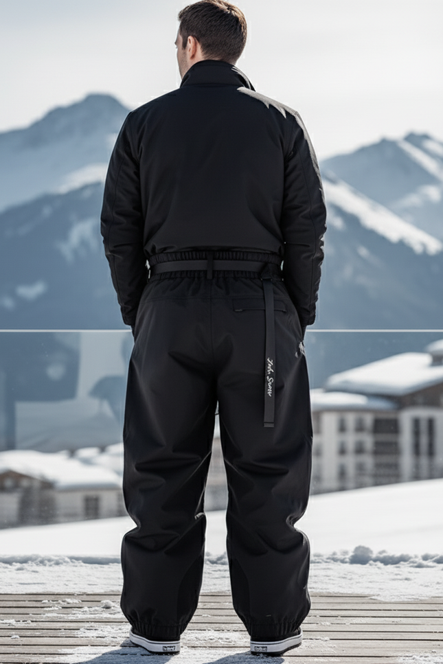 Pantalon De Ski Noir Ample Imperméable Respirant Unisexe - Polyester - vue 2