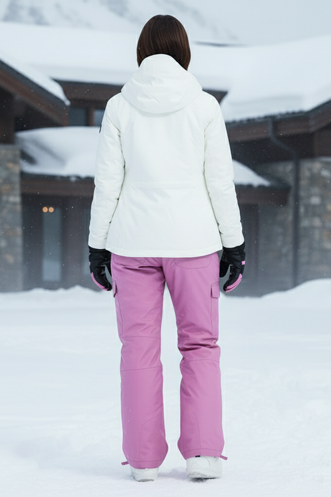 Pantalon De Ski Rose Imperméable Cargo Femme - Polyester - vue 2