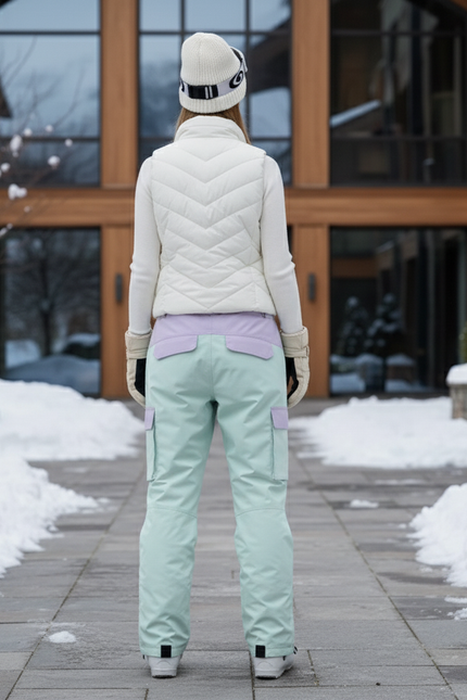 Pantalon De Ski Salopette Bicolore Ample Imperméable Unisexe - Multicolore Polyester - vue 2
