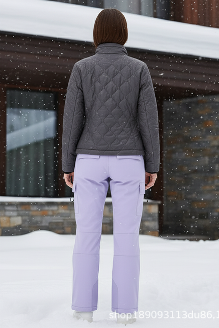 Pantalon De Ski Lilas Droit Imperméable Femme Hiver - Violet Polyester - vue 2