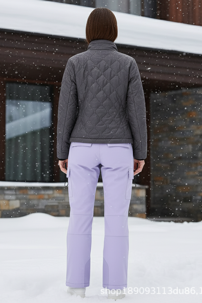 Pantalon De Ski Lilas Droit Imperméable Femme Hiver - Violet Polyester - vue 2