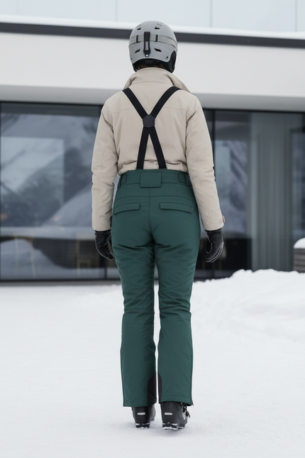 Pantalon De Ski Vert Bretelles Imperméable Femme - Polyester - vue 2