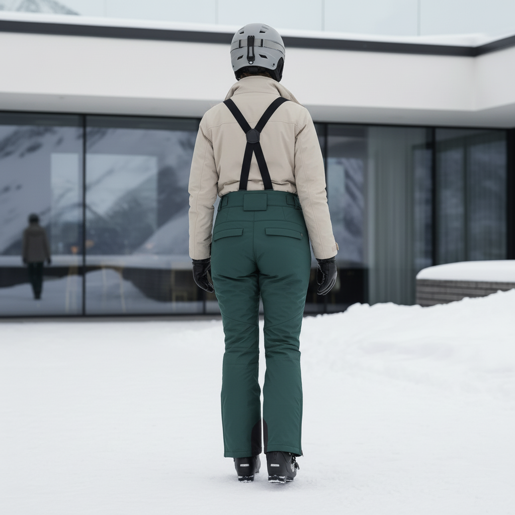 Pantalon De Ski Vert Bretelles Imperméable Femme - Polyester - vue 2