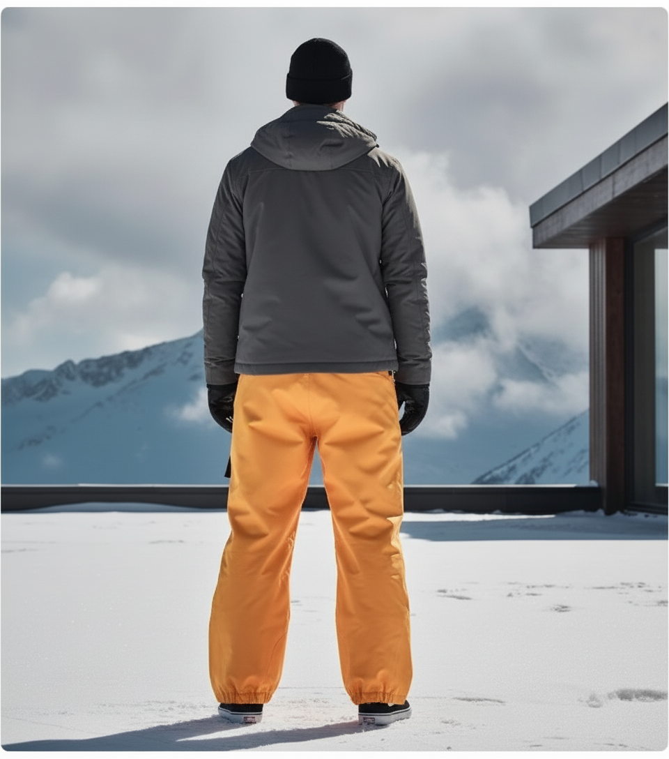 Pantalon De Ski Jaune Ample Imperméable Unisexe Hiver - Polyester - vue 2