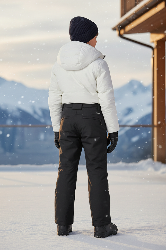 Pantalon De Ski Noir Imperméable Enfant Hiver Unisexe - Polyester - vue 2
