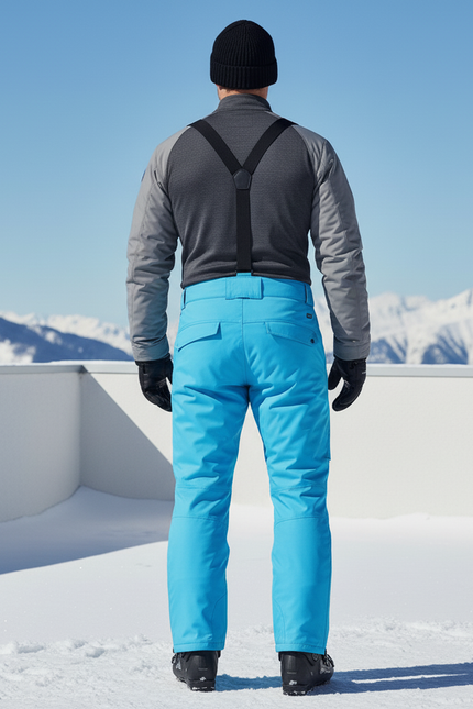 Pantalon De Ski Bleu Cargo Imperméable Bretelles Homme - Polyester - vue 2