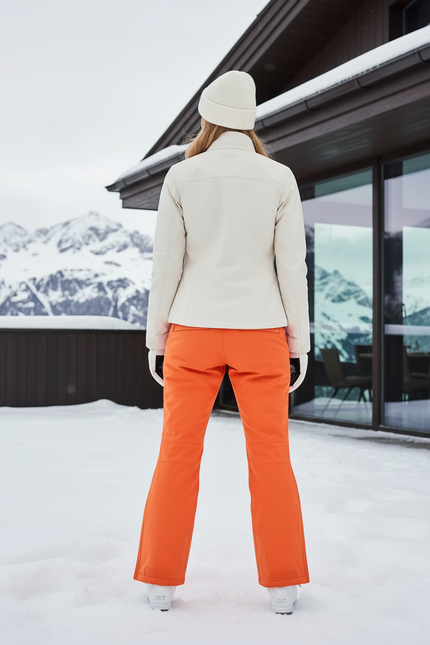 Pantalon De Ski Orange Imperméable Coupe Droite Femme Hiver - Polyester - vue 2