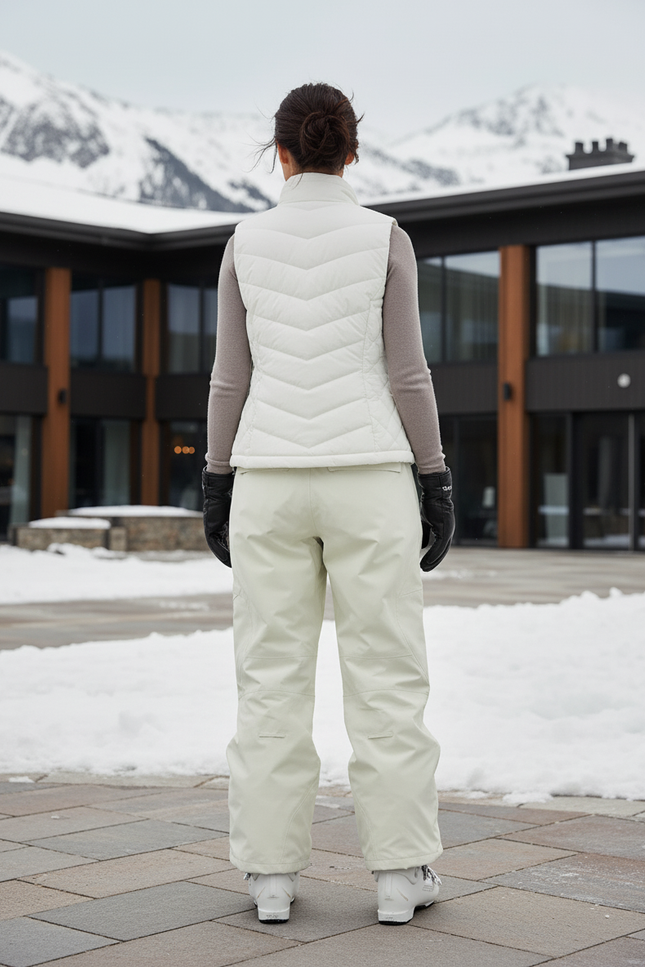Pantalon De Ski Crème Ample Imperméable Femme - Blanc Polyester - vue 2