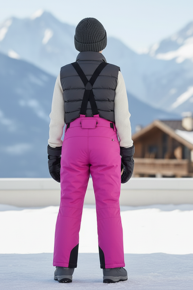 Pantalon De Ski Enfant Rose Imperméable Chaud Hiver - Polyester - vue 2