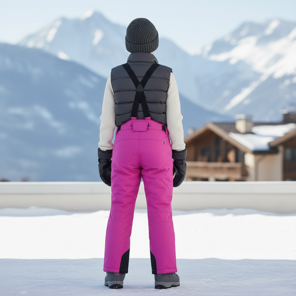 Pantalon De Ski Enfant Rose Imperméable Chaud Hiver - Polyester - vue 2