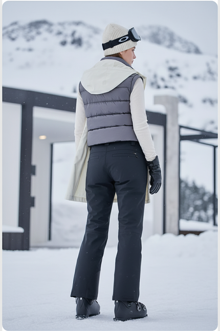 Pantalon De Ski Noir Imperméable Chaud Coupe Droite Femme - Polyester - vue 2