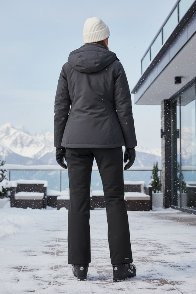 Pantalon De Ski Noir Imperméable Coupe-Vent Femme Hiver - Polyester - vue 2