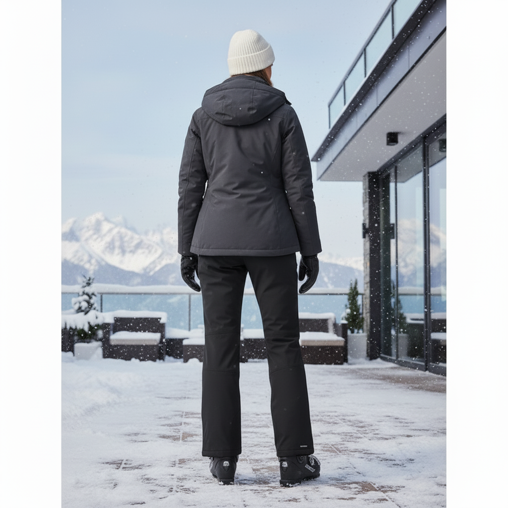Pantalon De Ski Noir Imperméable Coupe-Vent Femme Hiver - Polyester - vue 2