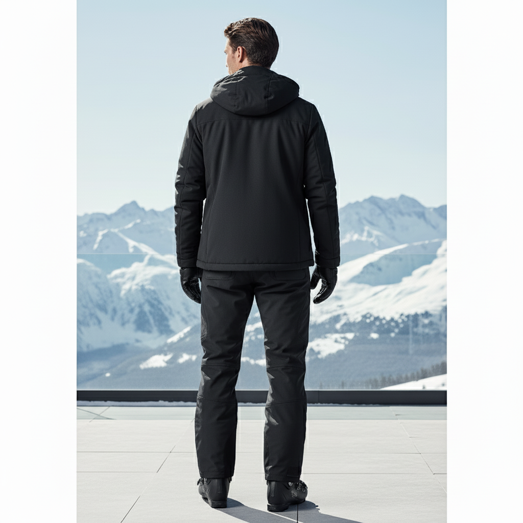 Pantalon De Ski Noir Cargo Homme Imperméable Hiver - Polyester - vue 2