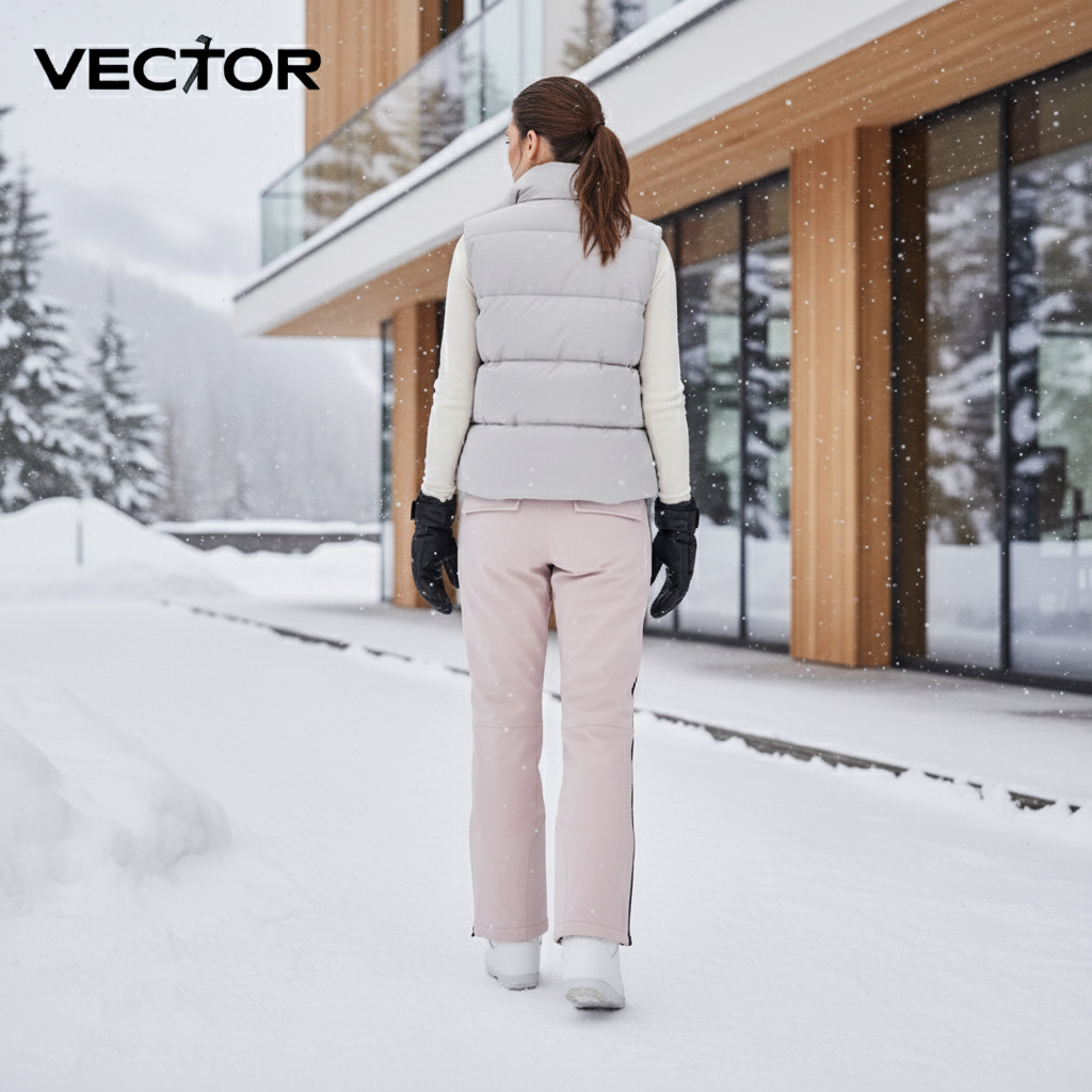 Pantalon De Ski Rose Pâle Imperméable Femme Cargo Hiver - Polyester - vue 2