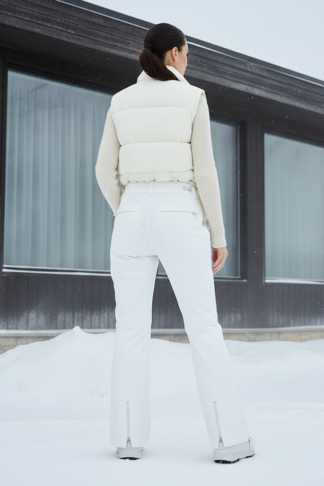 Pantalon De Ski Blanc Coupe Droite Imperméable Femme - Polyester - vue 2