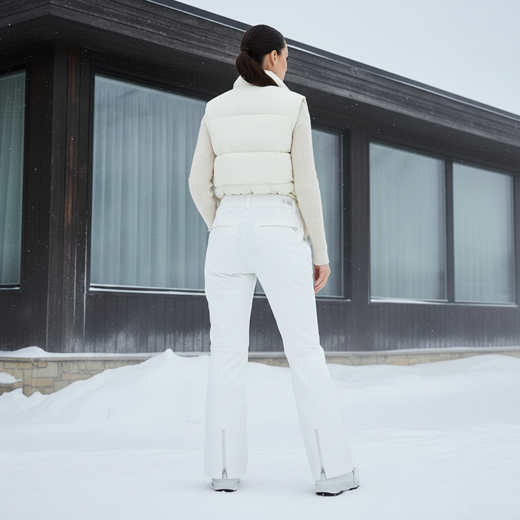 Pantalon De Ski Blanc Coupe Droite Imperméable Femme - Polyester - vue 2