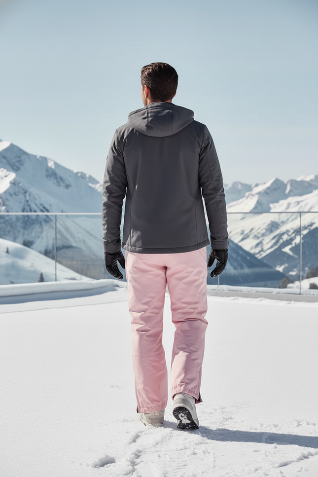 Pantalon De Ski Rose Pâle Imperméable Hiver Homme - Polyester - vue 2