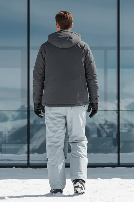 Pantalon De Ski Gris Clair Imperméable Ample Homme Hiver - Polyester - vue 2