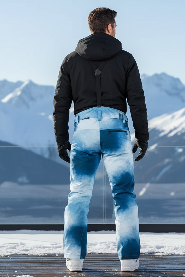 Pantalon De Ski Imperméable Bleu Motif Ciel Homme - Polyester - vue 2